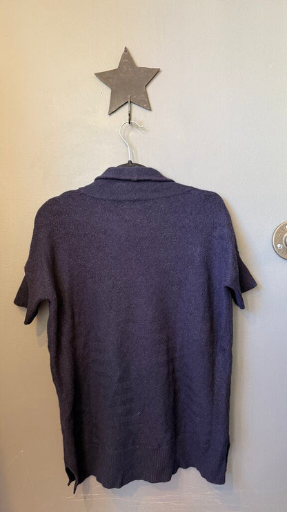 Cowlneck Short Sleeve Cashmere Sweater