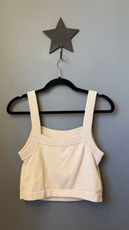 Cashmere Wool Sweater Crop Tank Top