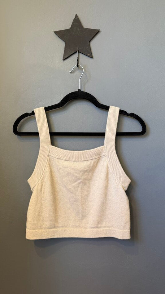 Cashmere Wool Sweater Crop Tank Top