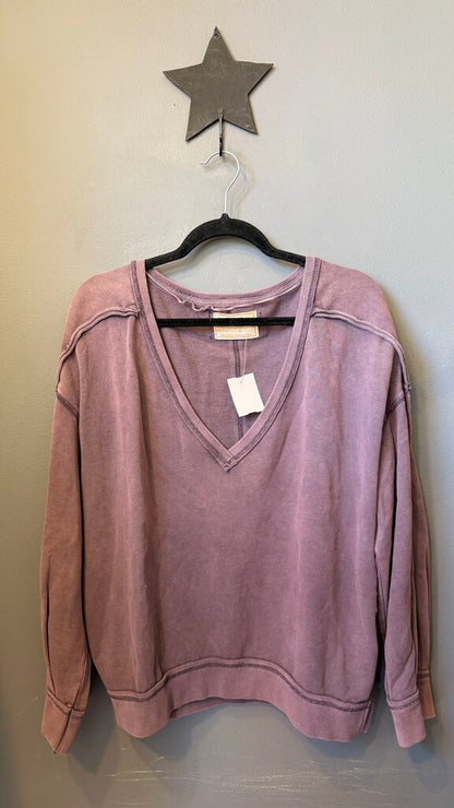 V neck Oversized Sweatshirt