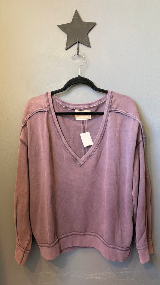 V neck Oversized Sweatshirt