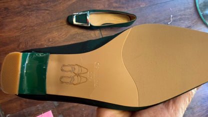 Satin Buckle Kitten Heels