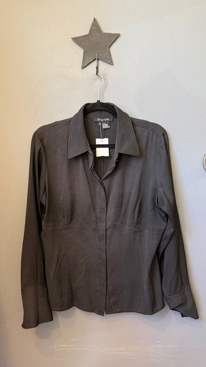 Silk Woven Button Up Blouse