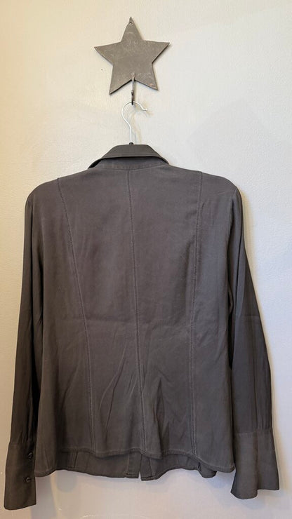 Silk Woven Button Up Blouse