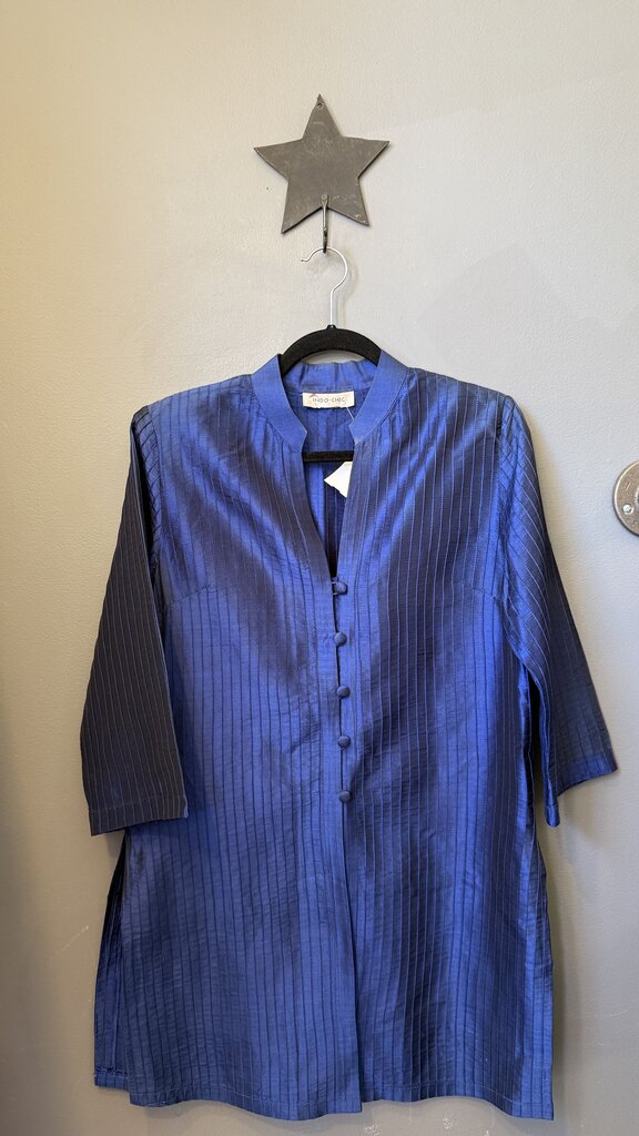 Silk Pleated Mandarin Tunic Jacket