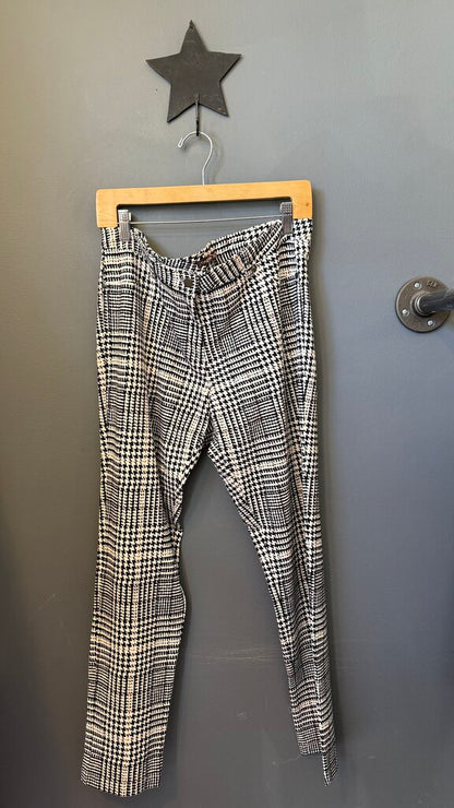 Plaid Ponte Slim Pants