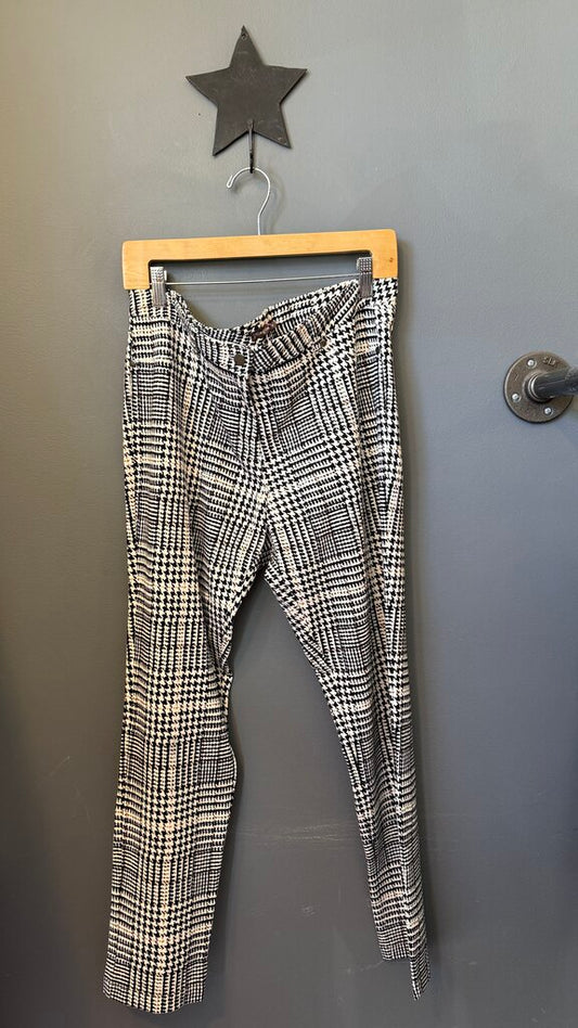 Plaid Ponte Slim Pants