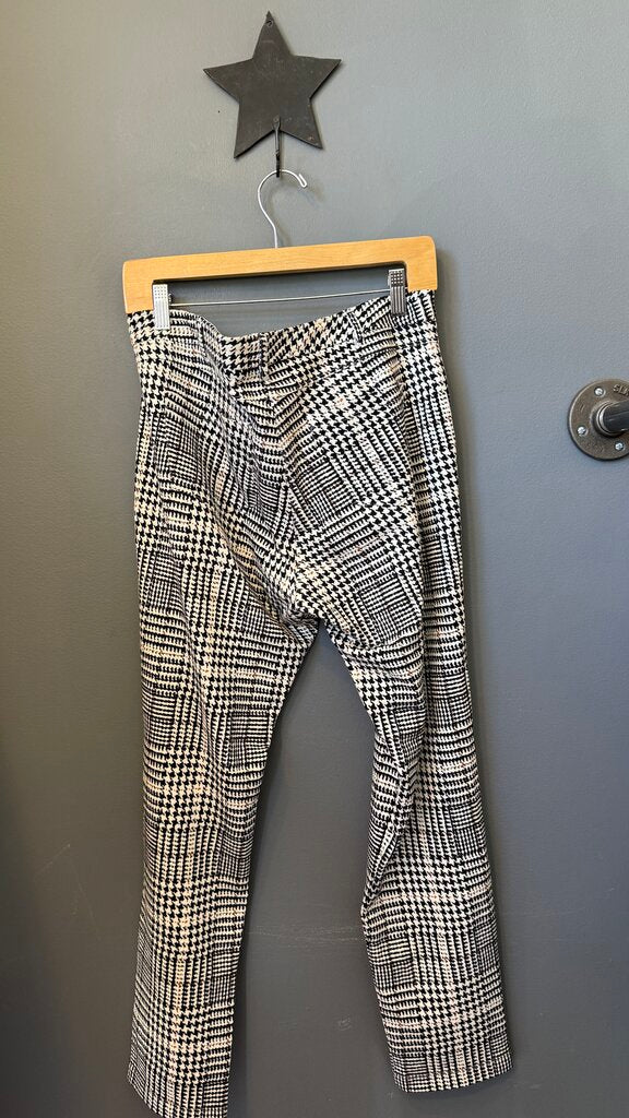 Plaid Ponte Slim Pants