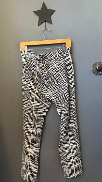 Plaid Ponte Slim Pants