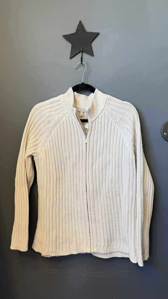 Cotton Ribbed Zip Sweater