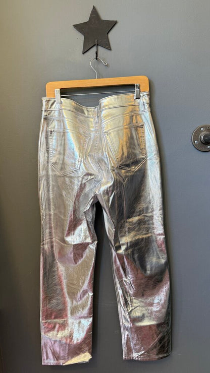 Metallic Cheeky Straight HR Pants