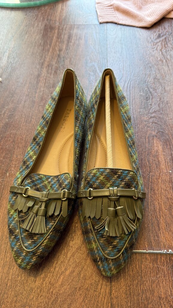 Tweed Tassel Pointed Flats