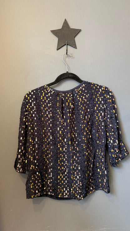 Sequin V neck Blouse