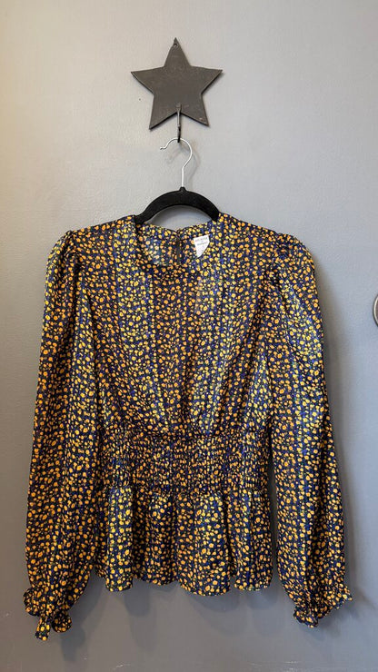 Smocked Waist Speckle Blouse