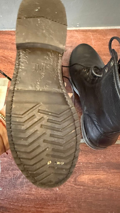 Lace Up Leather Combat Booties