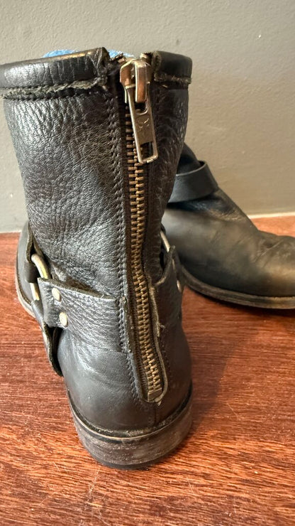 Short Harness Leather Booties