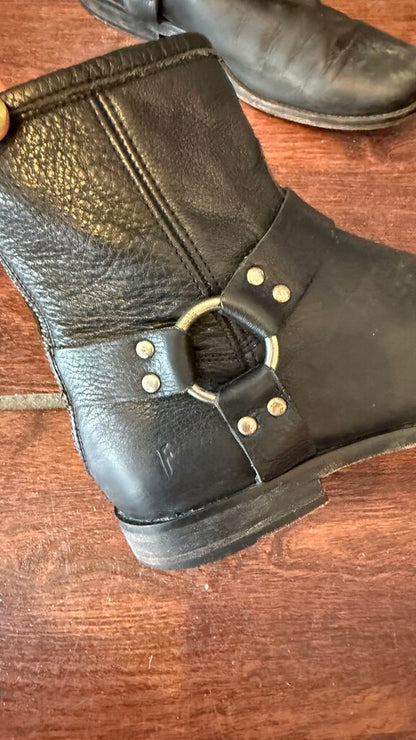 Short Harness Leather Booties