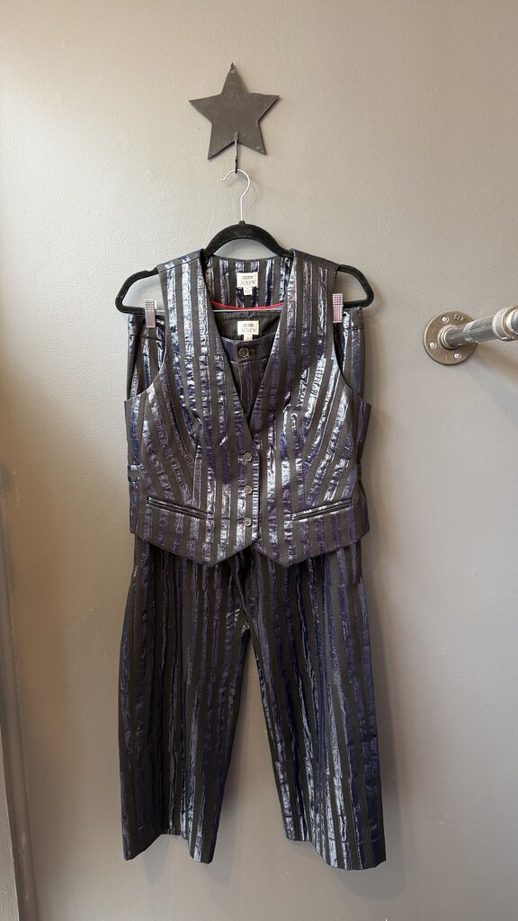 Christopher John Rogers Stripe Vest + Pants Set