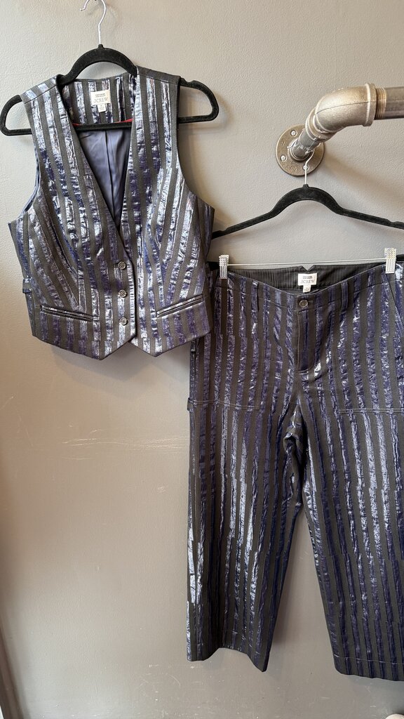 Christopher John Rogers Stripe Vest + Pants Set