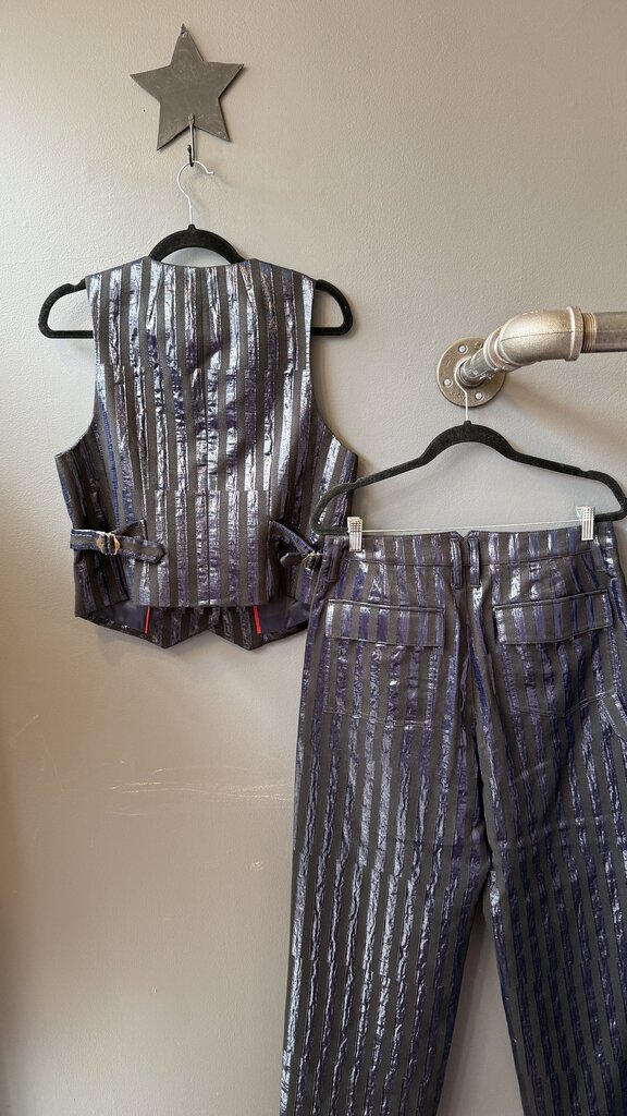 Christopher John Rogers Stripe Vest + Pants Set