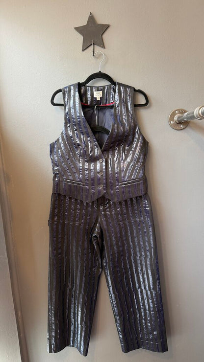 Christopher John Rogers Stripe Vest + Pants Set