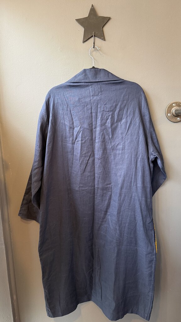 Linen Granny Square Maxi Shirtdress
