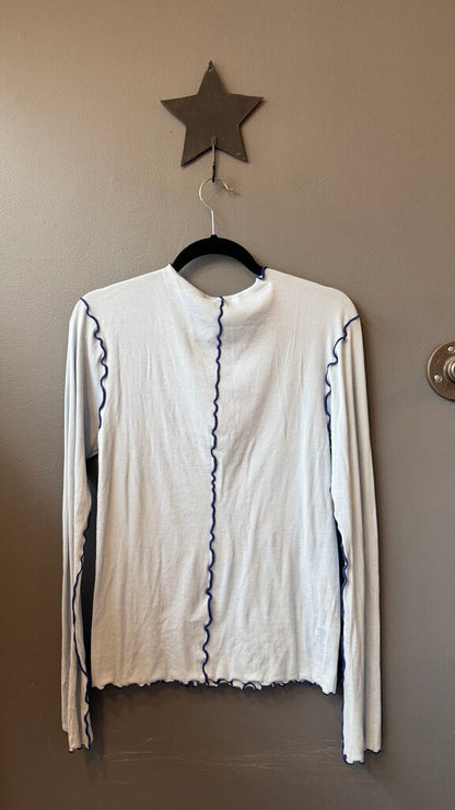 Ribbed Squiggle Hem Longsleeve Tee