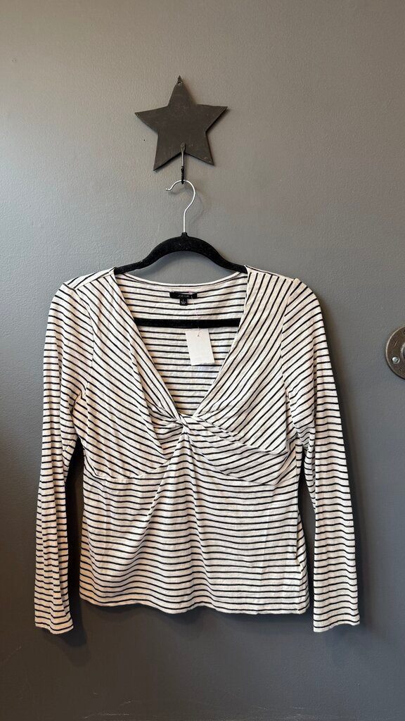 Tissue Weight Stripe Knot Front Tee