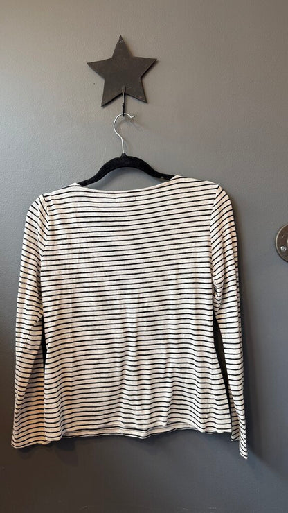 Tissue Weight Stripe Knot Front Tee