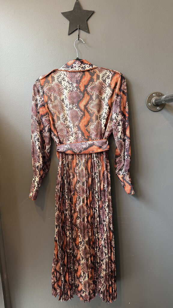 Petite Snake Print Pleat Maxi Dress