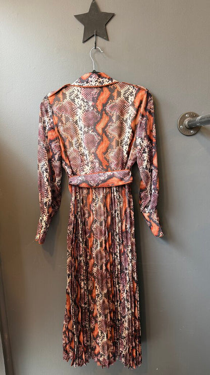 Petite Snake Print Pleat Maxi Dress