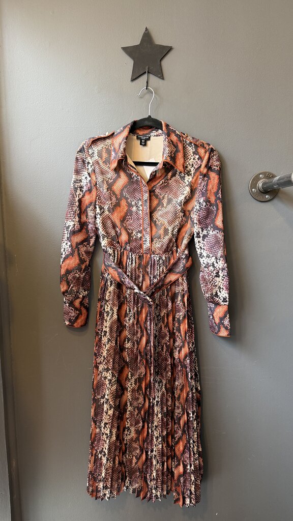 Petite Snake Print Pleat Maxi Dress