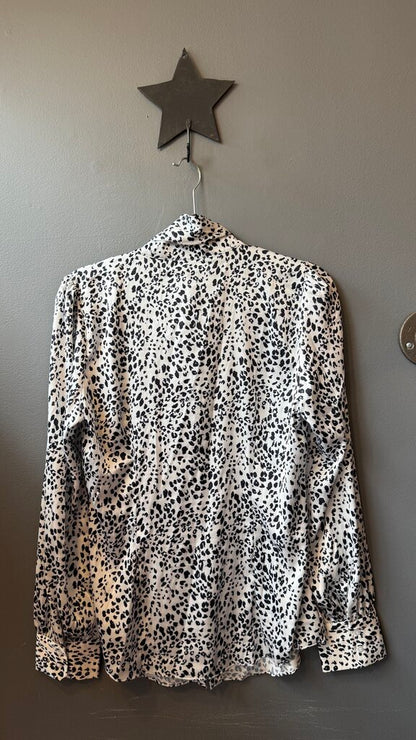 Satin Paisley Pussy Bow Blouse