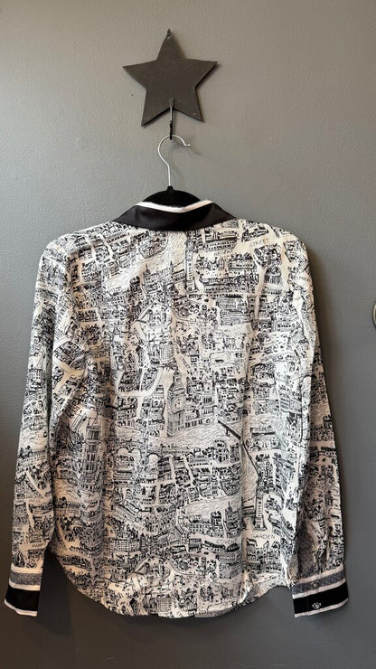 London Streets Satin Button Up Blouse