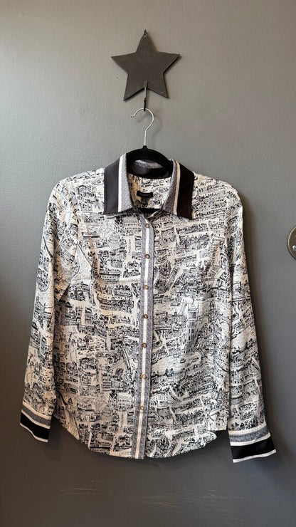 London Streets Satin Button Up Blouse