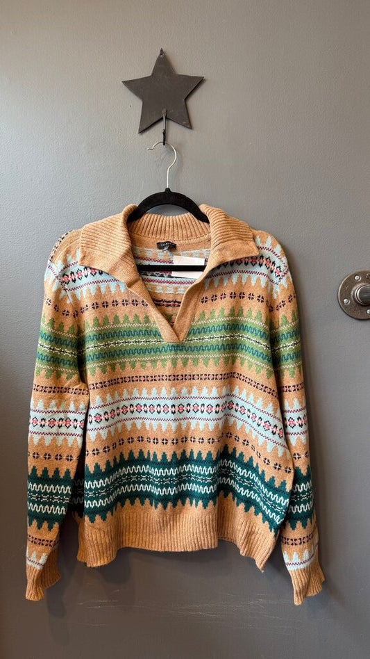 Fair Isle Polo Sweater