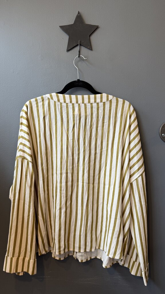 Stripe V neck Blouse