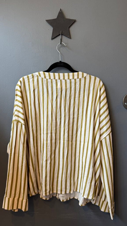 Stripe V neck Blouse
