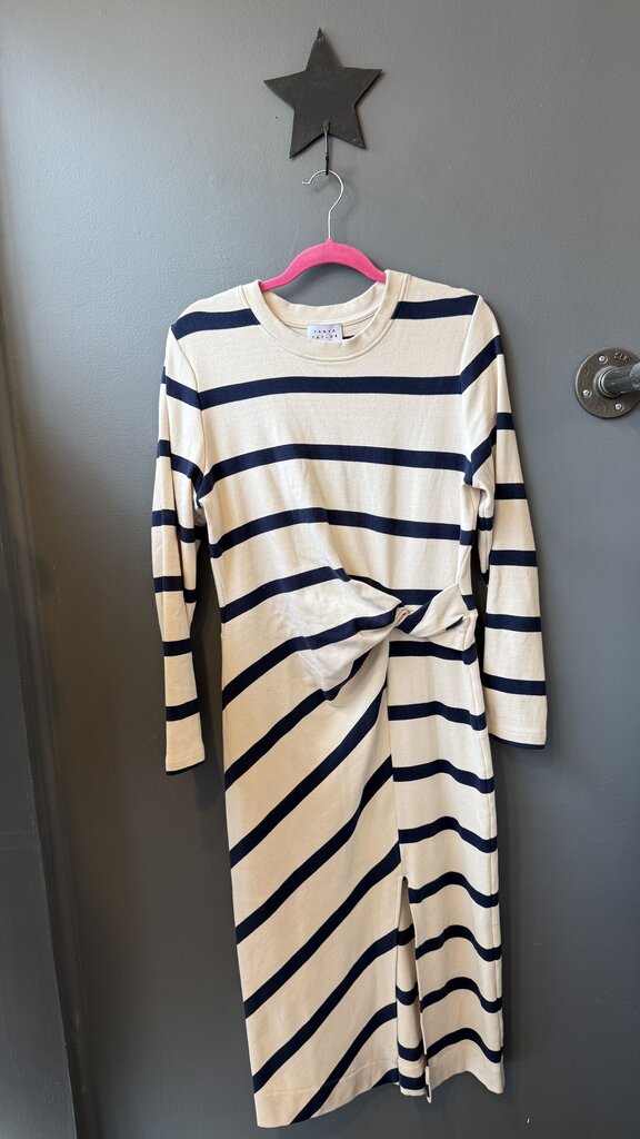 Knit Stripe Knot Midi Dress