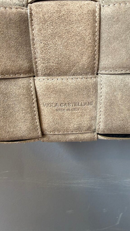 Woven Suede Box Crossbody Bag