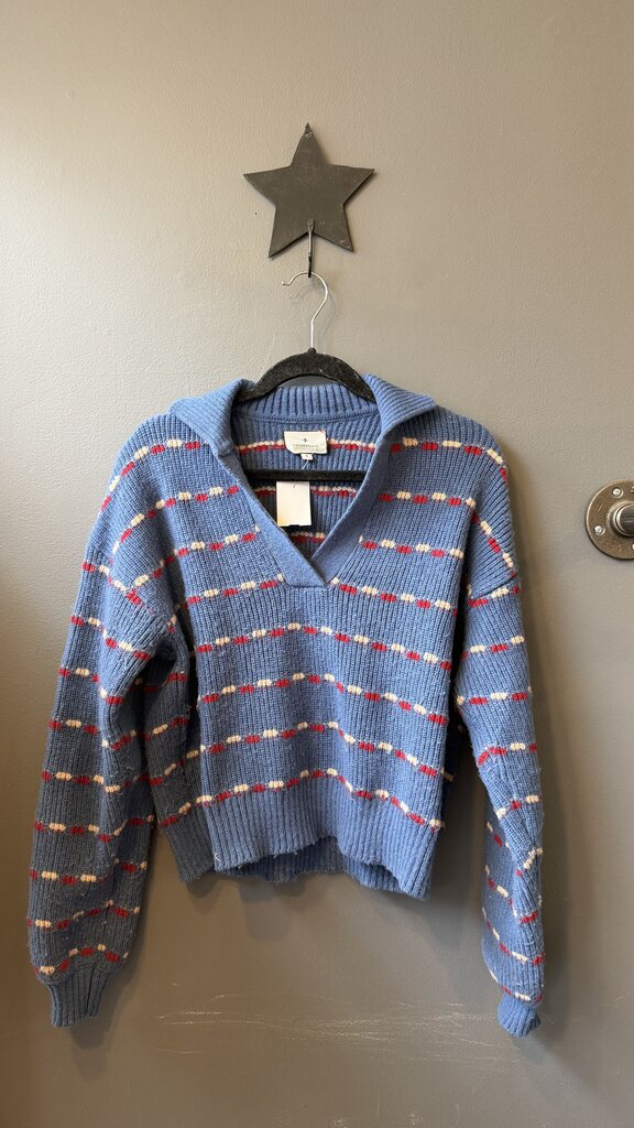 Stripe Polo Sweater