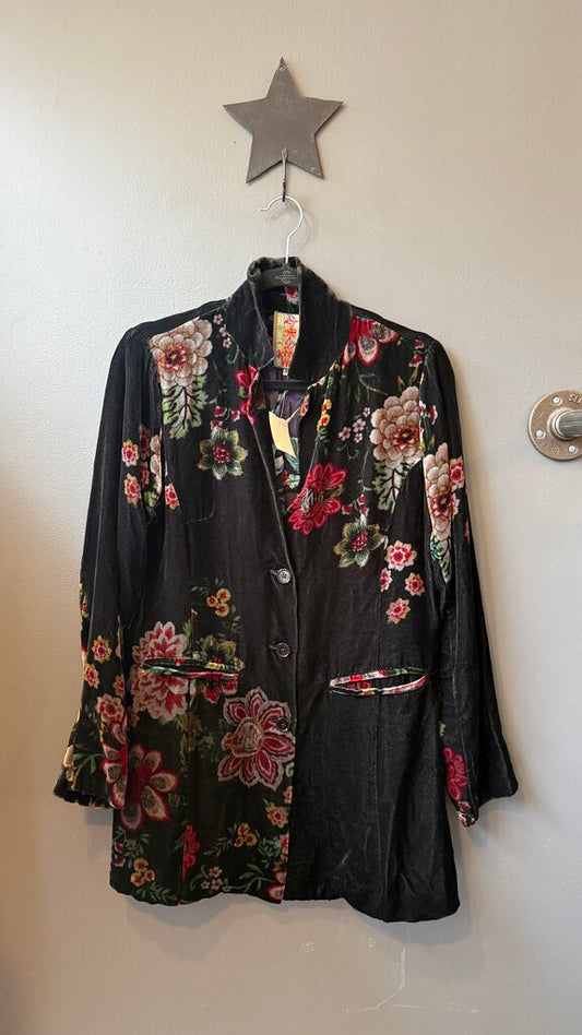 Velvet Floral Relaxed Blazer