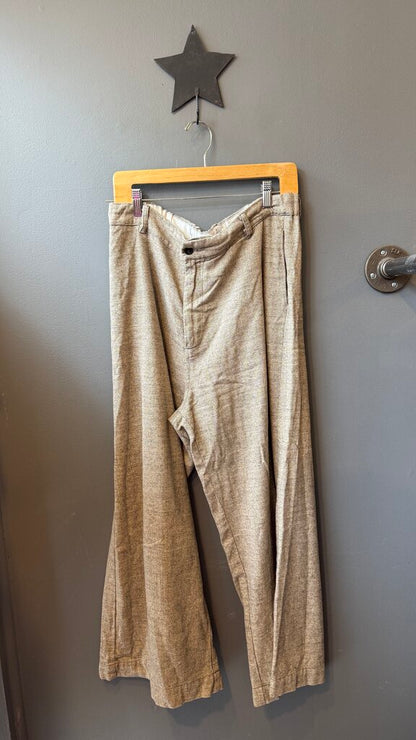 Wide Leg Cotton Flannel Pants