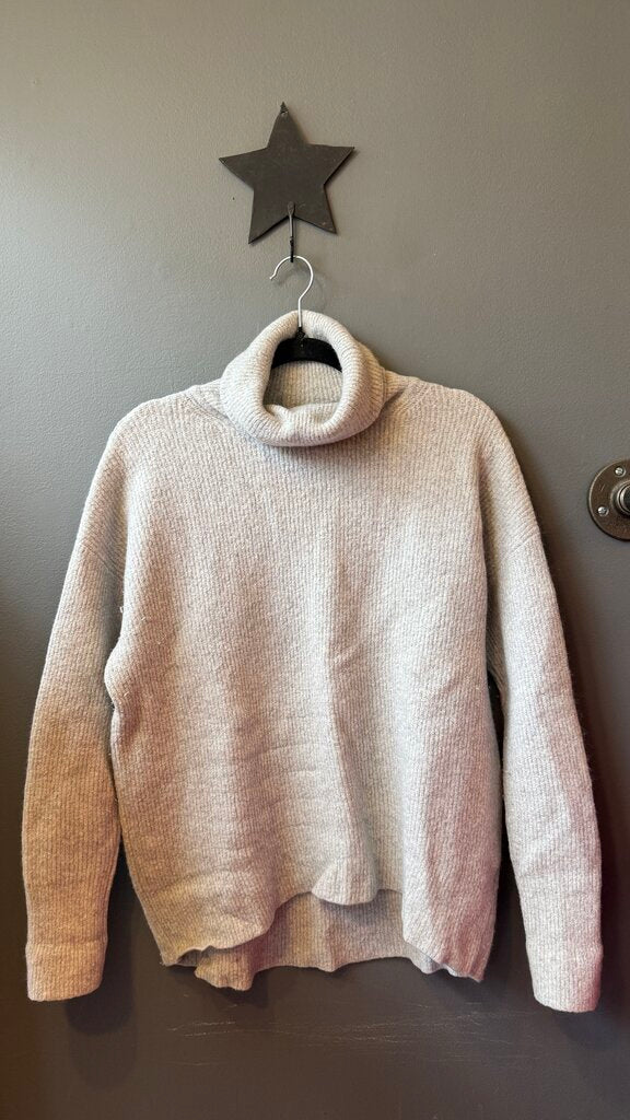Ribbed Merino Blend Turtleneck Sweater