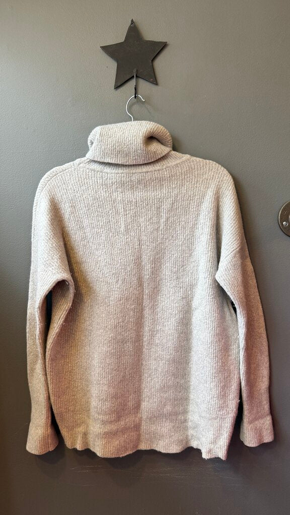 Ribbed Merino Blend Turtleneck Sweater