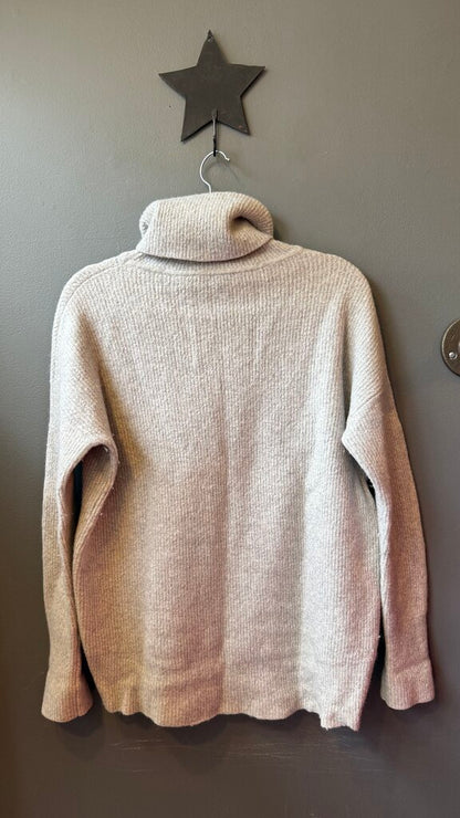 Ribbed Merino Blend Turtleneck Sweater