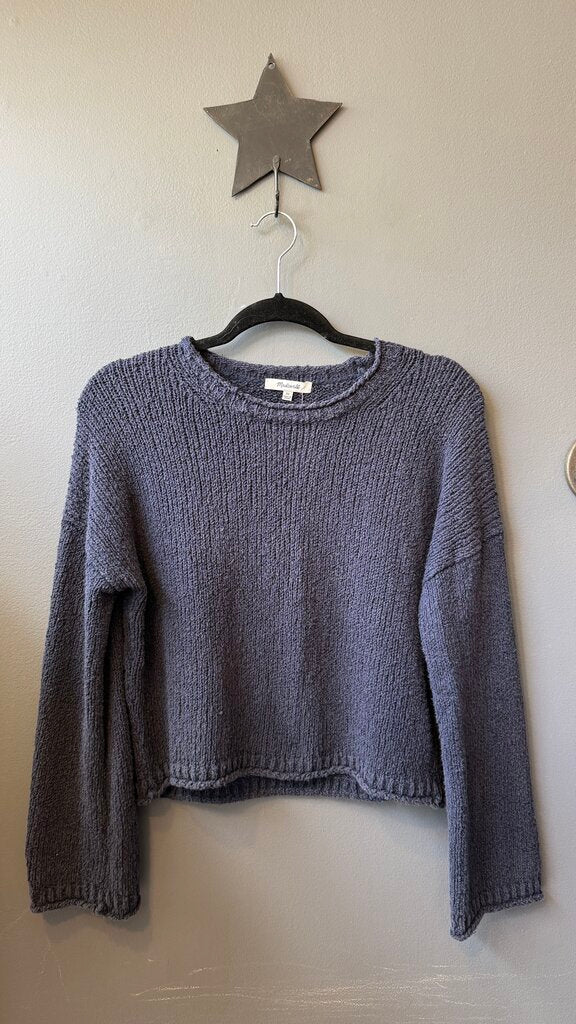 Chunky Knit Drop Shoulder Crop Sweater
