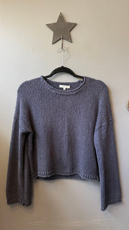 Chunky Knit Drop Shoulder Crop Sweater