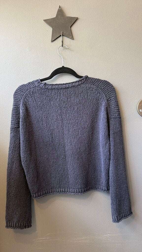 Chunky Knit Drop Shoulder Crop Sweater
