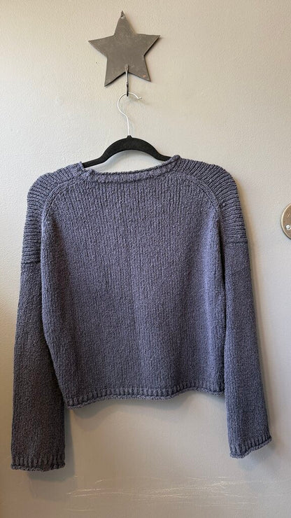 Chunky Knit Drop Shoulder Crop Sweater
